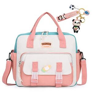 Kawaii Backpack Cute Tote Bag Girl School Crossbody Shoulder Bag with Kawaii Accessories Multi Purpose (Deep Pink)