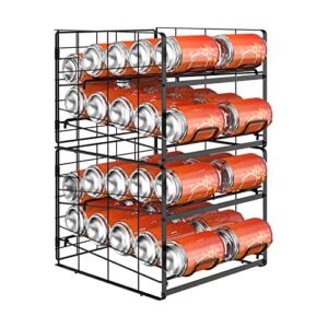 OYEAL Soda Can Organizer Beverage Rack Dispenser Stackable Can Rack Organizer for Pantry Refrigerator Kitchen Cabinets, Dispenser 20 Standard Size 12oz Soda Cans or Canned Food, 2 Pack