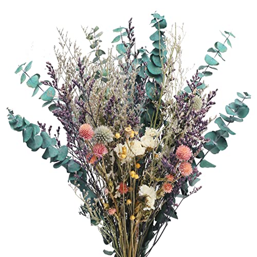 XYXCMOR Natural Dried Flowers Bouquet, Dried Eucalyptus Bundle, Dried Lavender Flowers and Billy Balls for Home Bedroom Kitchen Table Vase Wedding Decor (16.9 Inch) | The Storepaperoomates Retail Market - Fast Affordable Shopping