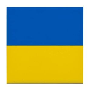 CafePress Flag of Ukraine 4.25″ Square Tile, Drink Coaster, Small Trivet