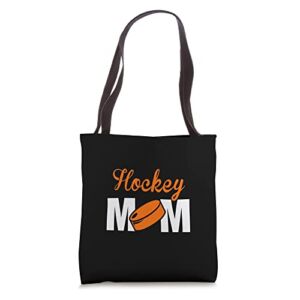 Hockey Mom Stick and Puck-Fun Hockey Mom Graphic Tote Bag
