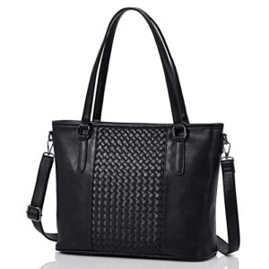 Prunus Mume Hobo Bags for Women Large Tote Bag Crossbody Shoulder Handbags Woven PU Leather Purses Multi Pockets