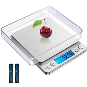 Kitchen Scale, 500g by 0.01Gram/0.001Ounce Small Digital Food Scale, High Precise Measuring Scale for Food Ounces and Grams, LCD Display (02)