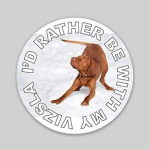 I’d Rather Be with My Vizsla Magnet | 4-Inch Circles | Premium Quality Magnet | UV Printed Magnets | MagnetPD1350