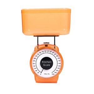 Hemoton Mechanical Kitchen Scale 1kg Portion- Control Food Scale High Accuracy Cooking Scale Pocket Scale Weight Balance for Kitchen Home Baking Tools Orange