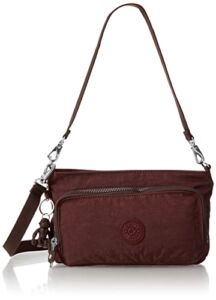 Kipling Womens Women’s Myrte Crossbody Handbag, Metallic Purse, Nylon Clutch and Waist Convertible Bag, Mahogany, 9.5 L x 5.75 H 1.75 D US