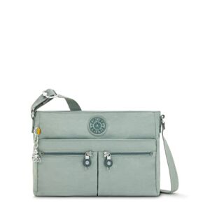 Kipling Womens Women’s New Angie Handbag, Lightweight Bag, Nylon Travel Crossbody Bag, Tender Sage C, 10.75 L x 8 H 3 D US