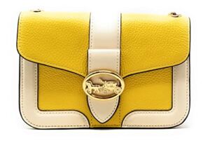 Coach Women’s Georgie Crossbody Bag (Pebble Leather – Colorblock – Retro Yellow)