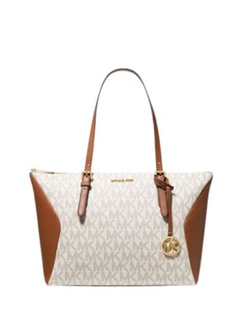 Michael Kors Coraline Large Logo and Leather Tote Bag (Vanilla) | The Storepaperoomates Retail Market - Fast Affordable Shopping