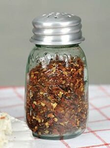 N?A Mini Mason Jar Crushed Red Pepper Spice Shaker Embossed Glass 4.25″ High Kitchen for Kitchen, Home, Holiday Décor