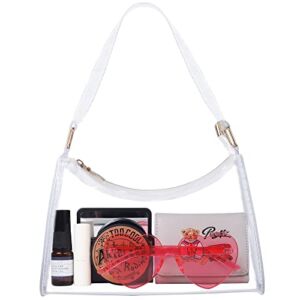 Lackycc Clear Crossbody Bag Shoulder Handbag,Clear Purses for Women Cute Clutch Small Clear Purse Bag Stadium Approved for concerts,