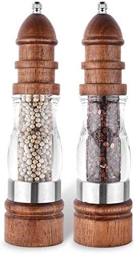 Generic Wood and Acrylic Salt and Pepper Mill Set, Pepper Grinders, Salt Shakers with Adjustable Ceramic Rotor, Hand Grinding Mechanism Spice Pepper Grinders for Home Kitchen Use,Pepper powder tastes | The Storepaperoomates Retail Market - Fast Affordable Shopping