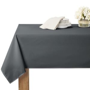 RYB HOME Spillproof Table Cloth for 8 ft Rectangle Table Scratch Resistant Tabletop Decor for Kitchen & Dining Washable Tablecloth for Buffet Picnic Outdoor Ues, 60 x 102 inch, Grey