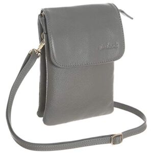 MINICAT Leather Small Crossbody Bags RFID Blocking Cell Phone Purse Wallet for Women(Grey)