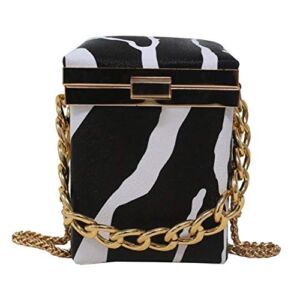 VALICLUD Crossbody Box Bag Zebra Print Shoulder Chain Bag For Wedding Party Tote Purse Novelty Purse