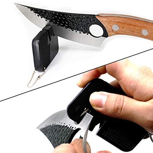NWESTUN Premium Viking Knife Hand Forged Boning Knife with Sheath & Pocket Knife Sharpener High Carbon Steel Meat Cleaver Knife Multipurpose Chef Knives for Home, Outdoor, Camping, BBQ | The Storepaperoomates Retail Market - Fast Affordable Shopping