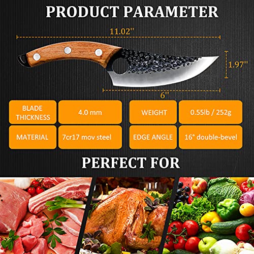 NWESTUN Premium Viking Knife Hand Forged Boning Knife with Sheath & Pocket Knife Sharpener High Carbon Steel Meat Cleaver Knife Multipurpose Chef Knives for Home, Outdoor, Camping, BBQ | The Storepaperoomates Retail Market - Fast Affordable Shopping