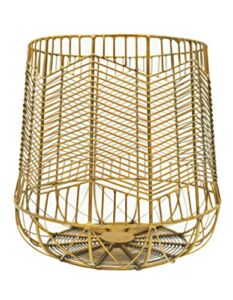 Alchemade Modern Contemporary Brass Wire Storage Basket (9″ x 9″) – Handcrafted Round Multi-purpose Basket – Perfect Catch-all Holder for Work, Home Or School Use