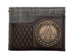 Creed of Assassin Style Super Hero Design Famous Gaming PU Leather Unisex Wallet With Metal Badge (Style 2)