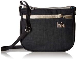 HAIKU Women’s Lark RFID Blocking Zippered Crossbody Travel Bag, Black Juniper
