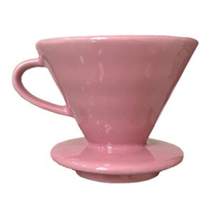 Kajava Mama Pour Over Coffee Dripper – Ceramic Slow Brewing Accessories for Home, Cafe, Restaurants – Easy Manual Brew Maker Gift – Strong Flavor Brewer – V02 Paper Cone Filters – Pink, 2 Cup