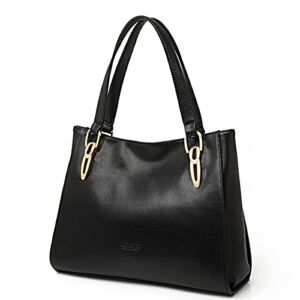 LAORENTOU Women Genuine Leather Handbag for Women Tote Purse Top Handle Satchel Shoulder Bag