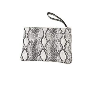 Envelope Clutch Purse for Women Handbags Snakeskin Pattern Evening Clutch Bag for Daily Use Wedding Cocktail Party Travel (Light grey)