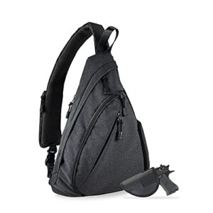 Jessie & James Peyton Crossbody Sling Backpack Concealed Carry Purse For Women Men Outdoor Chest Bag Shoulder Backpack|Black
