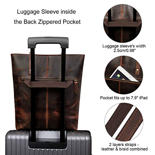 S-ZONE Medium Women Genuine Leather Tote Bag Ladies Shoulder Purse Handbag Big Front Pocket | The Storepaperoomates Retail Market - Fast Affordable Shopping