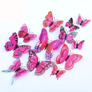 Lots 120pcs Butterfly Model Magnetic Fridge Magnet Decor Refrigerator Magnets Sticker Home Decoration Accessories Office Wall Pictures with Double-sided Adhesive (C12)