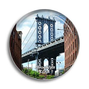 Fridge Magnet USA America Dumbo Brooklyn Glass Magnets for Refrigerator Souvenirs Cute Crystal Magnet Decor for Whiteboard Office Home Gift