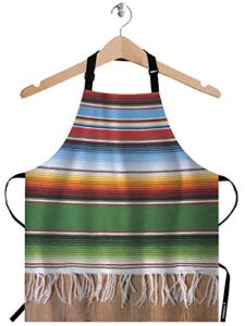WONDERTIFY Mexican Style Apron,Traditional National Blankets Colorful Lines Bib Apron with Adjustable Neck for Men Women,Suitable for Home Kitchen Cooking Waitress Chef Grill Bistro Baking BBQ Apron
