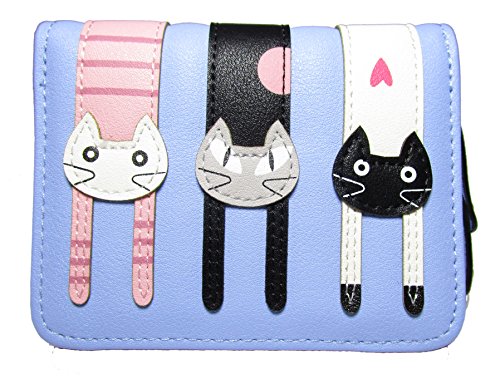 Nawoshow Women Cute Cat Wallet Coin Purse Bifold Wallet Clutch Bag (A-Blue) | The Storepaperoomates Retail Market - Fast Affordable Shopping