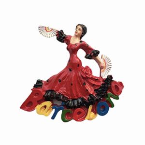 Barcelona 3D Flamenco Dancer Refrigerator Magnet Resin Travel Souvenirs,Handmade Home & Kitchen Decoration Barcelona Fridge Magnet Collection Gift