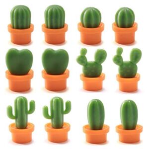 12PCS Refrigerator Magnet Kitchen Magnet Office Magnet whiteboard and Dry Cleaning Board, Lovely and Colorful Potted Design (Cactus)