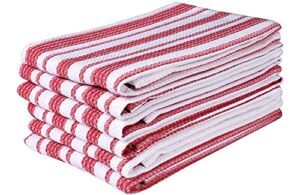 Goroly Home Kitchen Towel, Dish Towel, Dish Cloth for Kitchen, Kitchen Cotton Dish Towel, Dishcloth, Multi Purpose Quick Dry Pure Cotton Hand Towels with Hanging Loop – 18×28 Inch 6 Pack – Red White