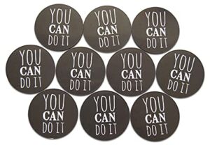 Novel Merk You Can Do It Inspiration Words Refrigerator Mini Magnets – Vinyl 2” Round Magnets for Fridge, Lockers, Home, Encouragement and Motivation Decor – Self Adhesive to Metal Surfaces (10 Pack)