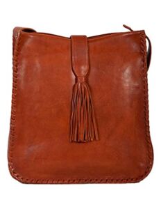 Scully Women’s Leather Bag With Whipstitching Tan One Size