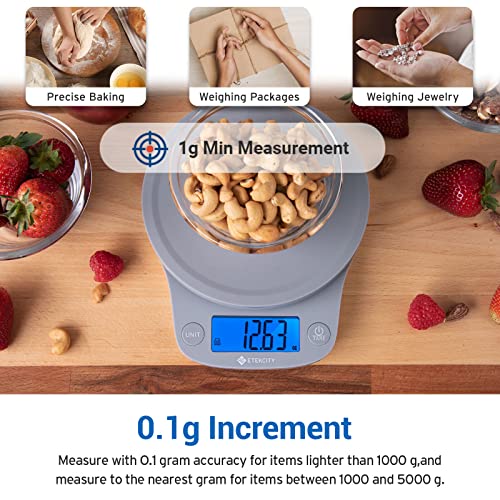 Etekcity 0.1g Food Kitchen Scale, Digital Ounces and Grams for Cooking, Baking, Meal Prep, Dieting, and Weight Loss, 11lb/5kg, Gray | The Storepaperoomates Retail Market - Fast Affordable Shopping