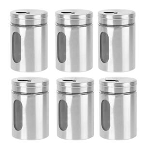 DOITOOL 6PCS Stainless Steel Salt Shakers with Handles, Dredge Shaker with Lids for Salt, Sugar, Seasoning Shaker Container with Rotating Cover for Home and Kitchen （ 290ml ）