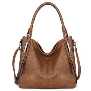 Purses for Women Shoulder Handbags Hobo Bags for Women (Brown)