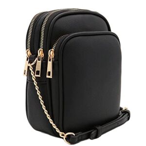 FashionPuzzle Multi Pocket Casual Crossbody Bag (Black) One Size