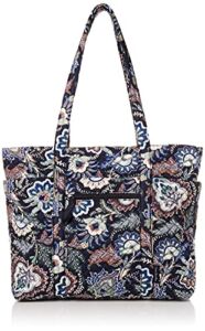 Vera Bradley Women’s Cotton Deluxe Vera Tote Handbag, Java Navy Camo – Recycled Cotton, One Size US