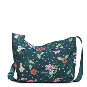 Vera Bradley womens Recycled Lighten Up Reactive Sling Crossbody Purse, Hope Blooms Teal, One Size US