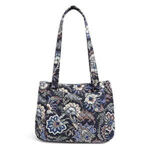 Vera Bradley Women’s Cotton Multi-compartment Shoulder Satchel Purse Handbag, Java Navy Camo – Recycled Cotton, One Size US
