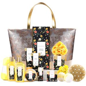 Spa Gift Set, Spa Luxetique Spa Gifts Basket for Women, 15pcs Bath Set Includes Bath Bombs, Essential Oil, Hand Cream, Bath Salt and Luxury Tote Bag, Valentine’s Day Gift Set for Women