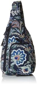 Vera Bradley womens Cotton Mini Sling Backpack Bookbag, Java Navy Camo – Recycled Cotton, One Size US