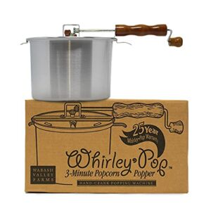 Original Whirley-Pop Popcorn Popper – Nylon Gear – Silver