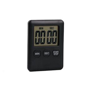Kitchen Timer, Sandistore Digital Kitchen Timer Magnetic Countdown Stopwatch Timer With Loud Alarm, Big Digit, Back Stand, Hanging Hole for Cooking, Shower, Bathroom, Kids, Teacher (Black)