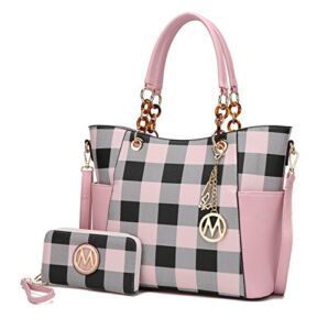 MKF Tote Bag for Women Set Handbag Wallet Purse – Top-Handle Tote – Removable Shoulder Strap Vegan Leather Black